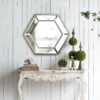 Hexagon Wall Mirror With Contemporary Glass Design, Home Decor Accent Mirror For Living Room, Entryway, Bedroom - Silver - Image 7