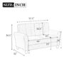 Modern Living Room Loveseat Linen Upholstered Couch Furniture For Home Or Office - Light Gray / Blue - Image 2