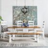 Farmhouse Chandelier, 6 Light Wood Chandelier Pendant Light Fixture With Adjustable Chain For Dining Room Living Room Entryway, Bulb Not Included - Gray - Image 3