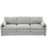 Cozy Upholstered 3 Seater Sofa Oversized Comfy Cloud Sofa Double Cushion 3 Seater Sofa Plush Cushion Sofa Couch For Living Room - Light Gray - Image 14
