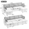 Sectional Sofa Pull Out Sofa Bed Versatile Sofa Sleeper With Large Storage Space, Two USB Ports And Two Cup Holders For Living Room - Beige - Image 3