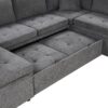 Oversized Sectional Sofa U-Shaped Sofa Couch Pull-Out Sofa Bed With Two Throw Pillows For Living Room - Gray - Image 23