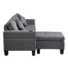 Modern Sectional Sofa Set With L Shape Chaise Lounge, Cup Holder, 4 Seat - Gray - Image 9