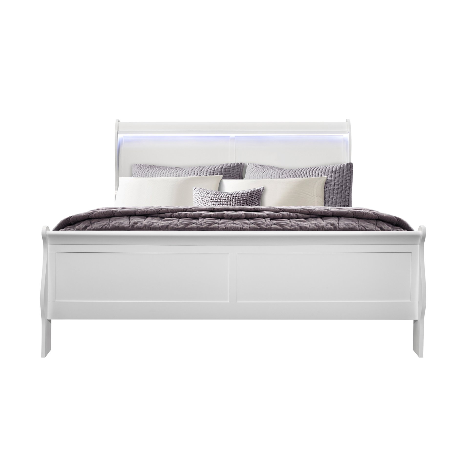 Charlston - King Bed With LED - White - Image 7