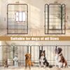 8 Panels Heavy Duty Metal Playpen With Door, Dog Fence Pet Exercise Pen For Outdoor, Indoor - Black - Image 5