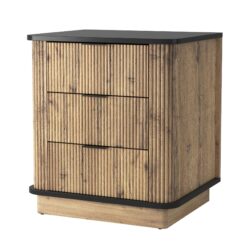 Multi Functional 3 Drawer Nightstand, Perfect For Storing Items Of Different Heights, A Perfect Combination Of Nature And Fashion - Black