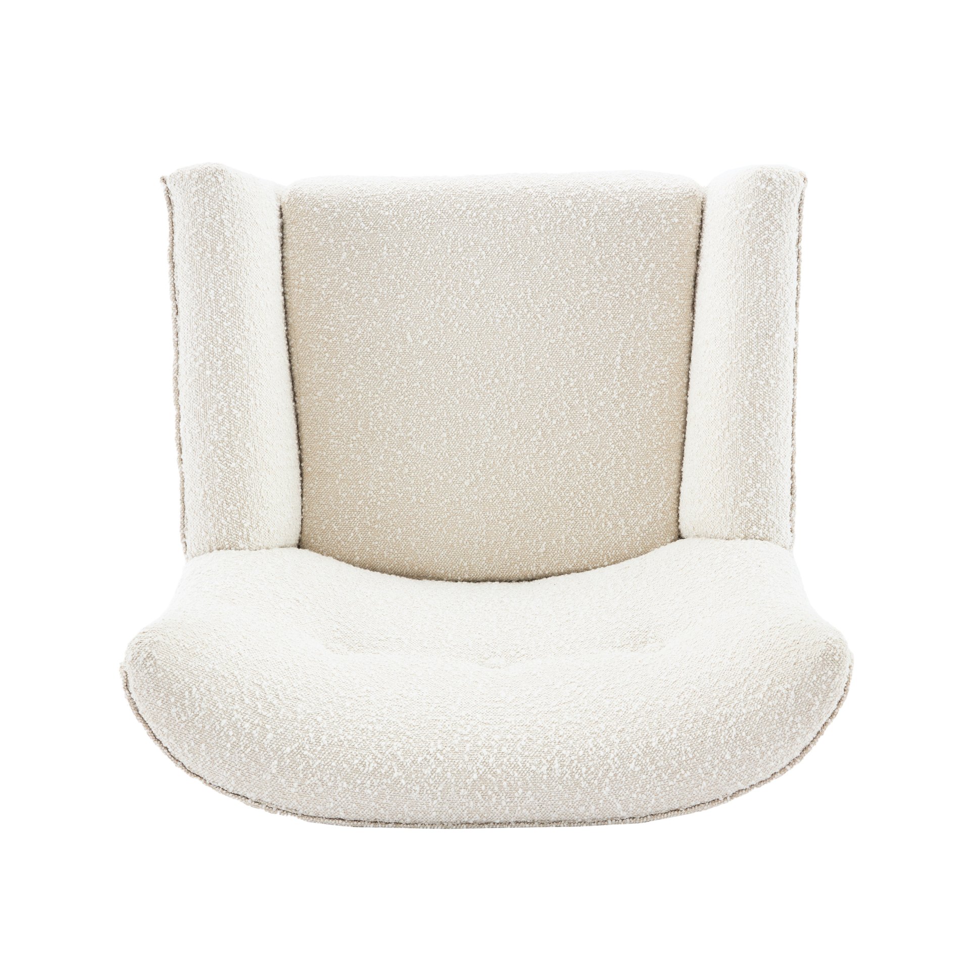 Ergonomic Accent Chair With Button Tufted Design And Rubber Wood Legs - Almond - Image 7