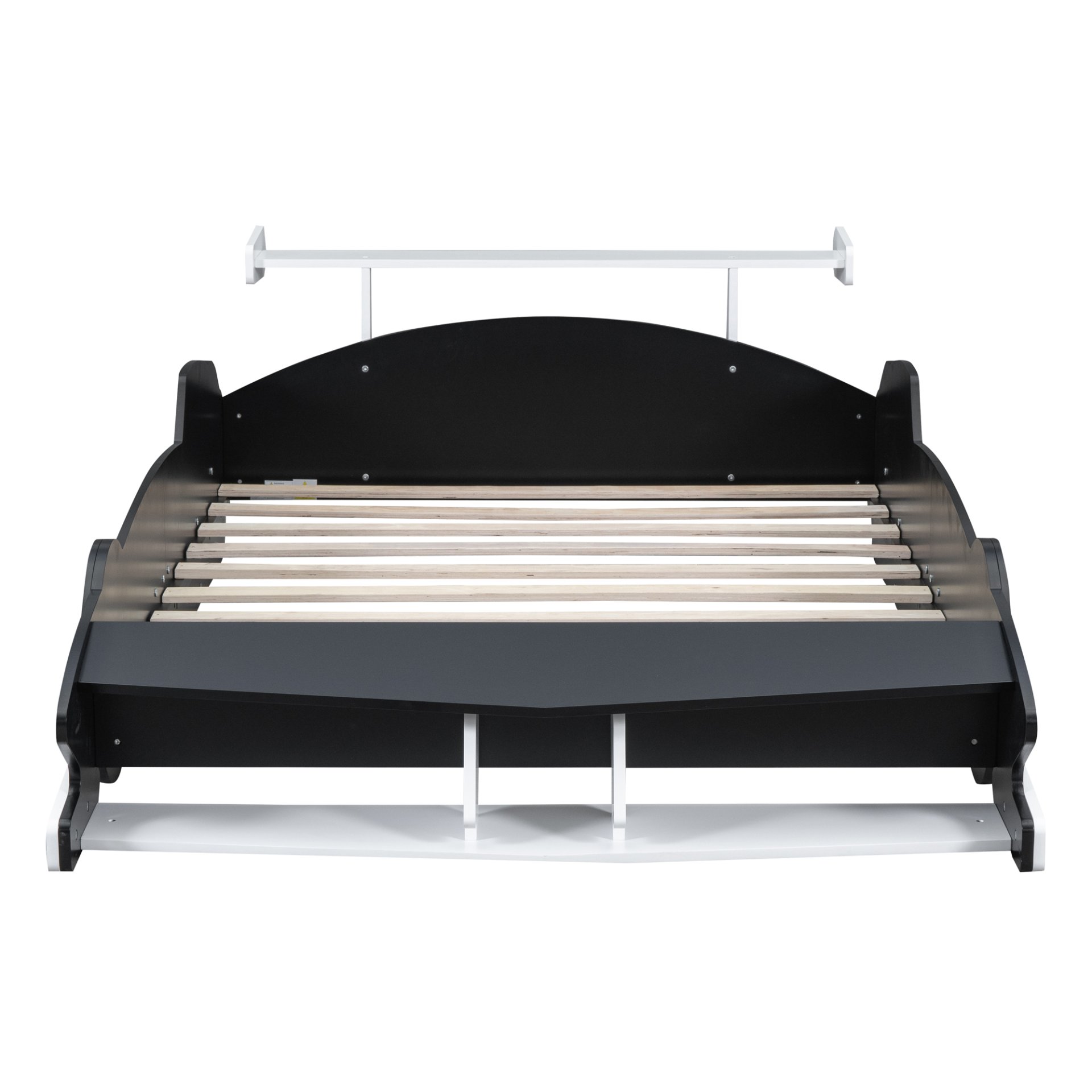 Full Size Race Car Shaped Platform Bed With Wheels - Black - Image 10