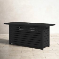 Propane / Gas Outdoor Fire Pit Table With Lid - Black