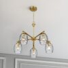 Elegance 5 Lights Linear Arms With Chain Chandelier - Clear / Gold - Image 2