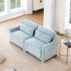 Elegant 2 Seater Sofa With Ergonomic Design And Lumbar Pillows - Sky Blue - Image 2