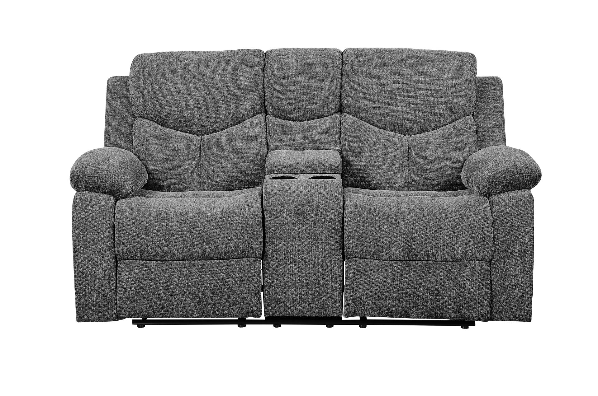 Kalen - Chenille 3 Piece Recliner Living Room Set - Gray - Image 5