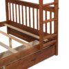 Full Over Full Bunk Bed With Ladders And 2 Storage Drawers - Walnut - Image 9
