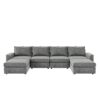 Chenille Modular Sectional Sofa, U Shaped Reversible Couch, Free Combination, 6 Seat Sleeper Sofa Bed With Ottoman, Convertible Oversized Indoor Furniture - Gray - Image 28