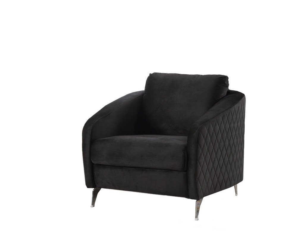 Sofia - Velvet Modern Chic Accent Armchair - Black - Image 2