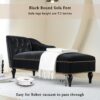 Velvet Chaise Lounge, Button Tufted Right Arm Facing Lounge Chair With Nailhead Trim For Living Room - Black - Image 23