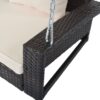 2 Person Wicker Hanging Porch Swing With Chains, Cushion, Pillow, Rattan Swing Bench For Garden, Backyard - Brown / Beige - Image 23