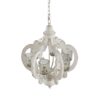 Farmhouse Chandelier, 6 Light Wood Chandelier Pendant Light Fixture With Adjustable Chain For Dining Room Living Room Entryway, Bulb Not Included - Cream - Image 9