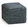 Fredrik - Square Pouf - Gray - Image 4