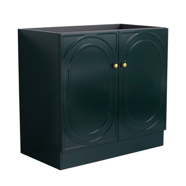 Modern Freestanding Bathroom Vanity With 2 Soft Close Cabinet Doors, Excluding Sink - Dark Green