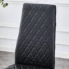 Modern Grid Armless High Backrest Dining Chair Set With Electroplated Metal Legs In Material 6 Piece - Black - Image 8