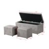 Rectangular Storage Ottoman Linen With 2 Set Ottomans - Beige - Image 3