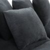 Upholstered L Shaped Sectional Sofa With Storage, Movable Ottoman, And 6 Throw Pillows - Black - Image 25