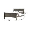 Louis Philippe - Eastern King Bed - Dark Gray - Image 5