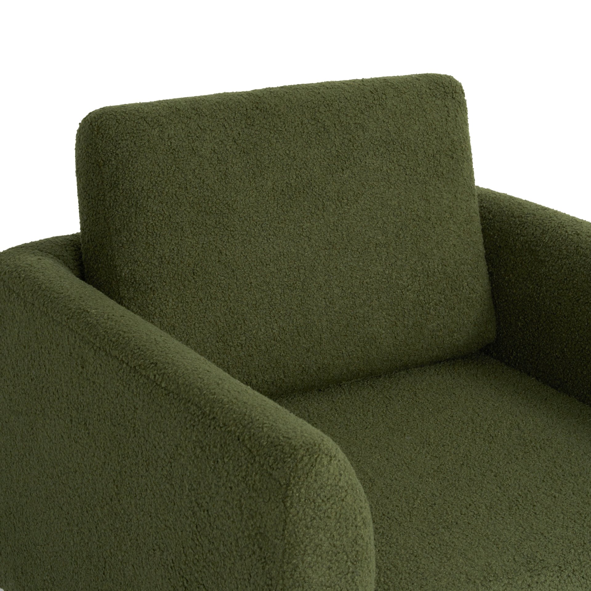 360° Modern Swivel Accent Chair Round Armchair, Thick Padded Single Lounge Sofa Upholstered Comfy - Green - Image 14