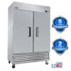 54" Commercial Freezer 49 Cu.Ft With 2 Solid Door Reach-In Freezers Stainless Steel Etl Approved Upright Freeze Storage - Silver - Image 2
