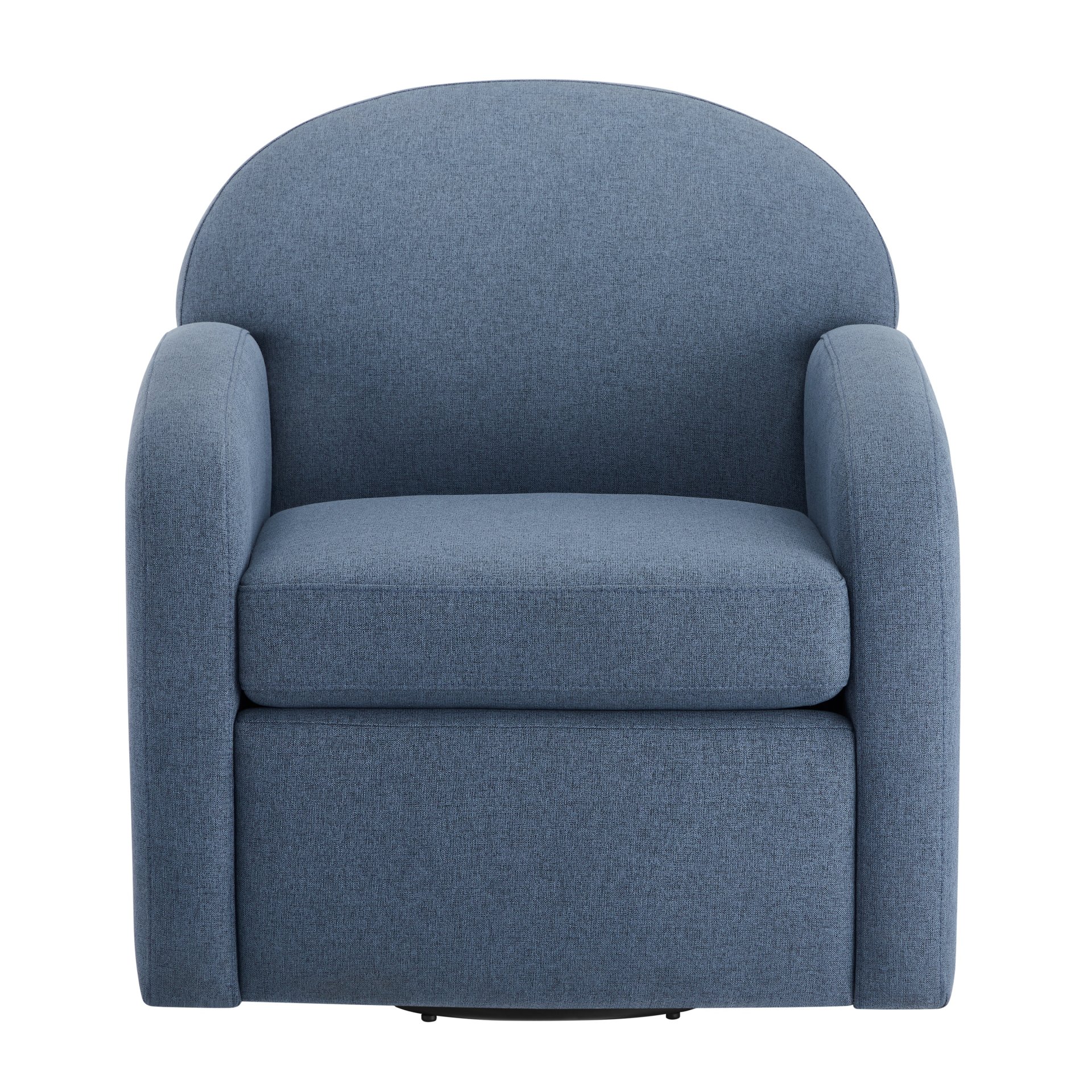 Eddie - Modern Swivel Chair With 360 Degree Functionality In Hemp Like Fabric - Blue - Image 12