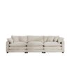 Mid Century Modern 3 Seater Sectional Sofa With Arm And Throw Pillows Light Corduroy - Beige - Image 6