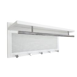 Esyspot - Metal Powder Coating Hook Wall Mounted With Shelf - White