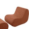 Curved Lounge Chair With Ottoman And High Resilience Foam - Orange - Image 7