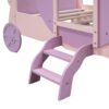 Twin Size Princess Carriage Bed With Crown, Platform Car Bed With Stair - Purple / Pink - Image 10