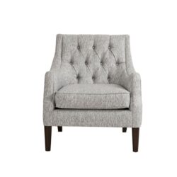 Button Tufted Accent Chair With Removable Seat Cushion - Gray