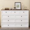 Full Solid Pine Murphy Bed Chest With Charging Station And Large Storage Drawer For Home Office Or Small Room - White / Walnut - Image 6