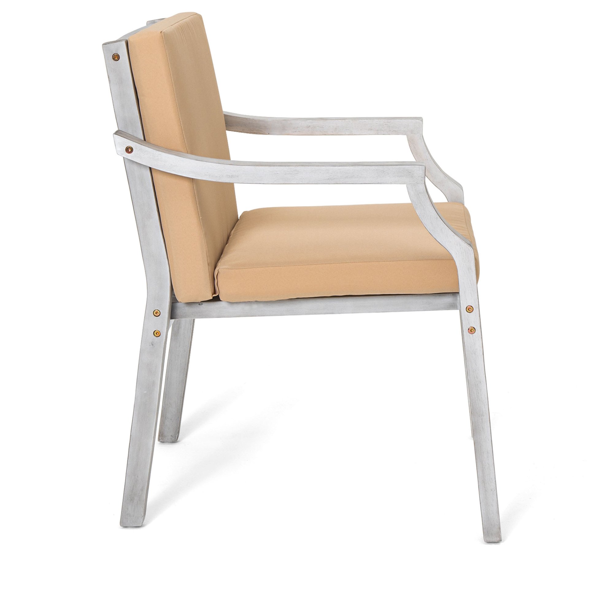 6 Person Outdoor Wooden Dining Set With Umbrella Hole And Removable Cushions For Patio - Gray - Image 20