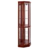 6 Shelf Lighted Corner Curio Cabinet With Adjustable Tempered Glass Shelves And Mirror Back (E26 Light Bulb Not Included) - Cherry - Image 9