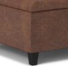 Harrison - Square Small Coffee Table Storage Ottoman - Brown - Image 4
