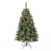 Glitter Bristle Mixed Hinged Tree With Berry And Pine Cones And 200 Cl, 407 Tips - Green - Image 4