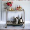 Cirro - Antique Mirror Wire Brass Serving Cart - Antique Brass / White - Image 6