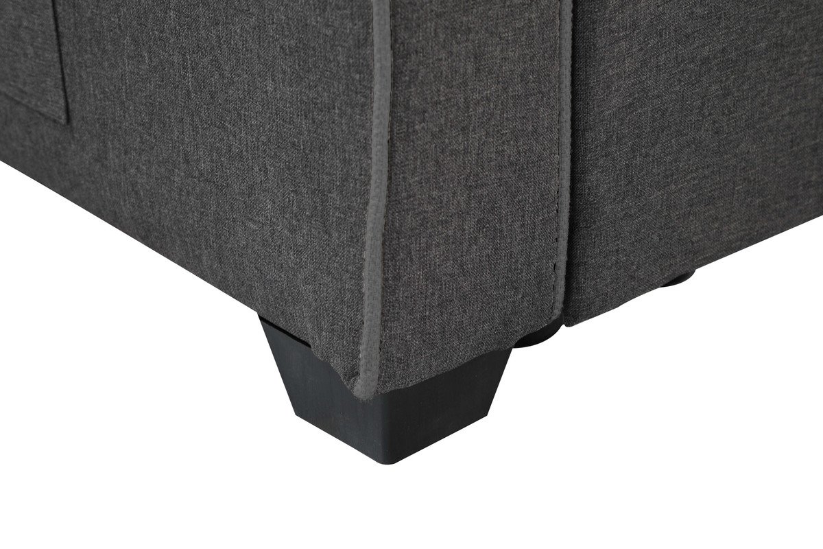 William - Modern Fabric Sleeper Sofa With 2 USB Charging Ports And 4 Accent Pillows - Gray - Image 6