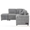 Sleeper Sofa Bed, 2 In 1 Pull Out Sofa Bed L Shape Couch With Storage Ottoman For Living Room, Bedroom Couch And Small Apartment - Gray - Image 13