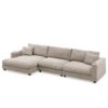 Oversized Sectional L Shaped Cloud Couch With USB Charging Port Cup Holder Deep And Wide Seat Sofa With Chaise Comfy - Khaki - Image 3
