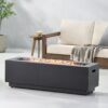 Modern Outdoor Iron Propane Fire Pit, 50, 000 Btu, Sleek Design - Brown / Gold - Image 9
