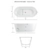Freestanding Bathtub, Modern & Contemporary Design Soaking Tub With Brushed Nickel Pop-Up Drain And Minimalist Design Overflow - White - Image 3