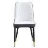 Modern Dual Tone Dining Chair With Backrest And Metal Legs (Set of 2) - White / Gray - Image 10