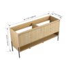 Modern Freestanding Bathroom Vanity With 4 Soft Close Cabinet Doors - Oak - Image 3