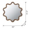 Wooden Accent Mirror With Unique Frame, Wall Mirror For Living Room Bedroom Entryway - Brown - Image 6